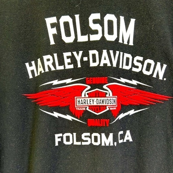 Harley Davidson - Bald Eagle Speed Power Folsom CA Short Sleeve T Shirt Size LG - Picture 11 of 12